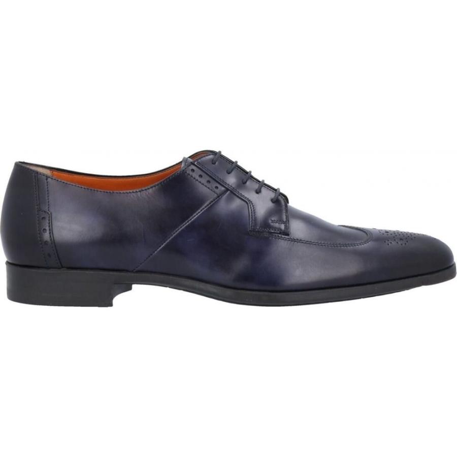 人気絶頂 サントーニ Santoni メンズ 革靴 ビジネスシューズ シューズ 靴 Laced Shoe Dark Blue ビジネスシューズ Automaxima Com Sg