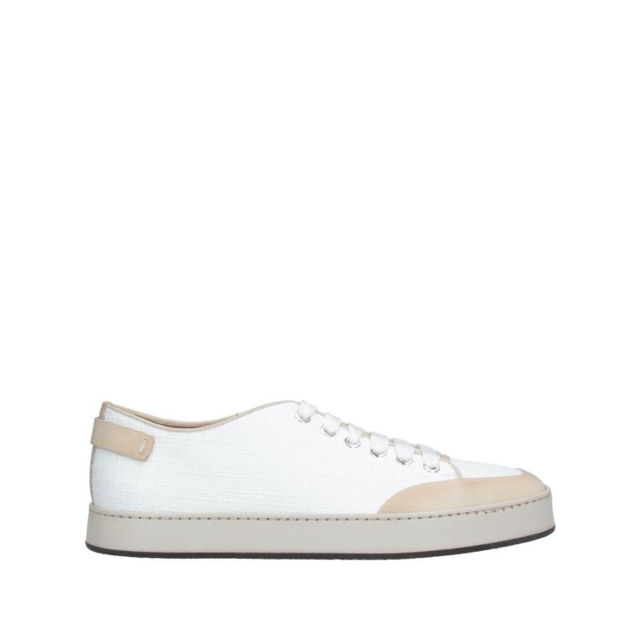 サントーニ Santoni メンズ スニーカー シューズ White Sneakers 全国どこでも送料無料 靴