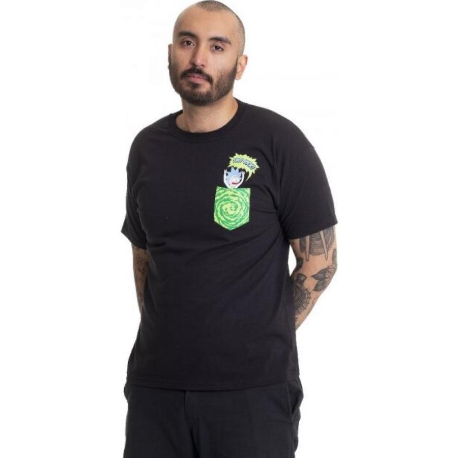 新発売 Rick Pocket Tiny - トップス ポケット Tシャツ メンズ Morty And Rick リック&モーティ - black T-Shirt 半袖