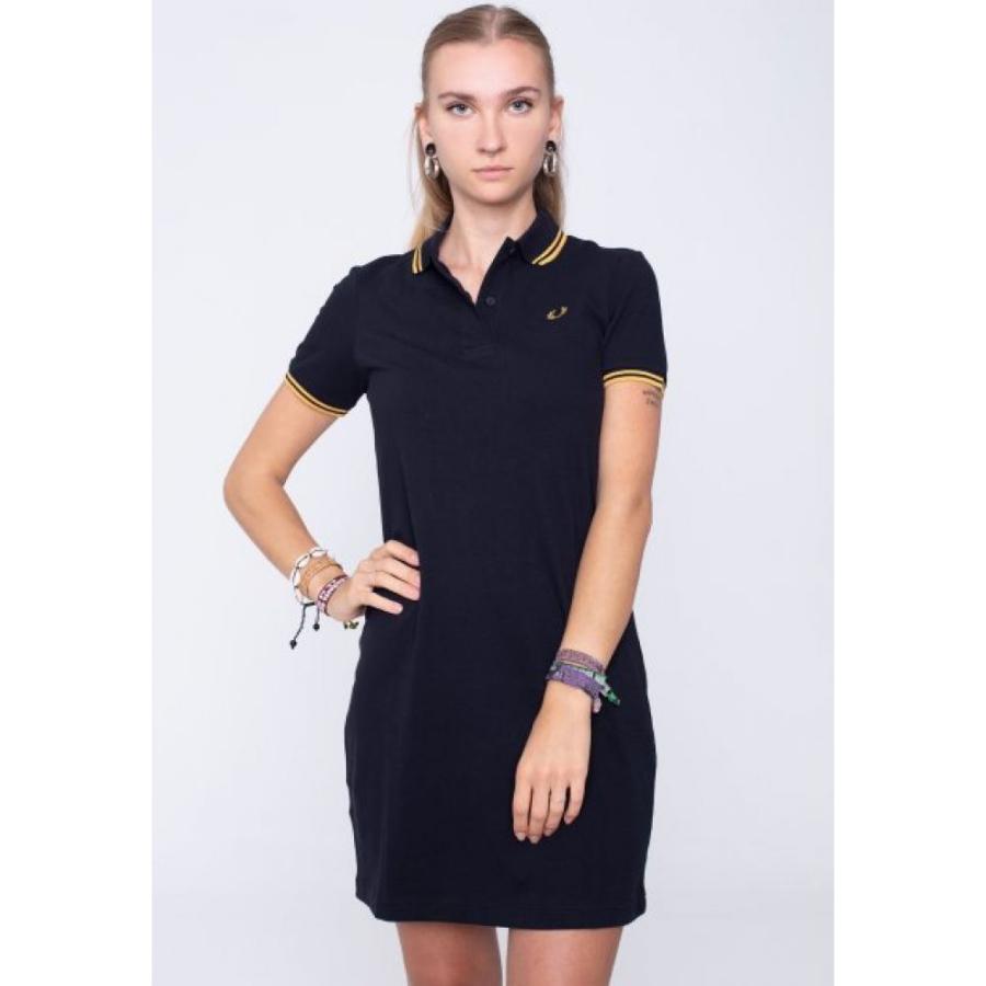 純正 オンライン販売 フレッドペリー Fred Perry レディース ワンピース ワンピース ドレス Twin Tipped Navy Sweetcorn Sweetcorn Dress Blue 販売店 最強 Www Superavila Com