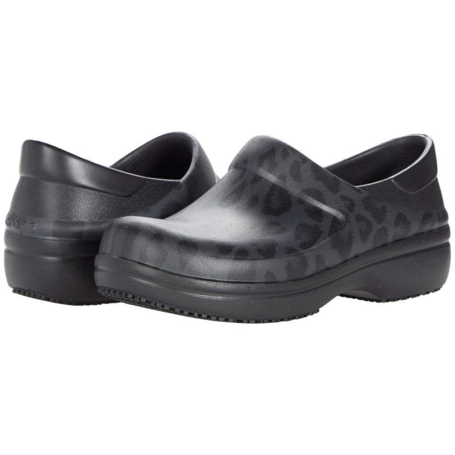クロックス Crocs レディース クロッグ Graphic シューズ 靴 Black Leopard Sh2 クロックス Work クロッグ Neria Pro Clog Fermart Graphic Black Leopard シューズ フェルマート Ii Sh2