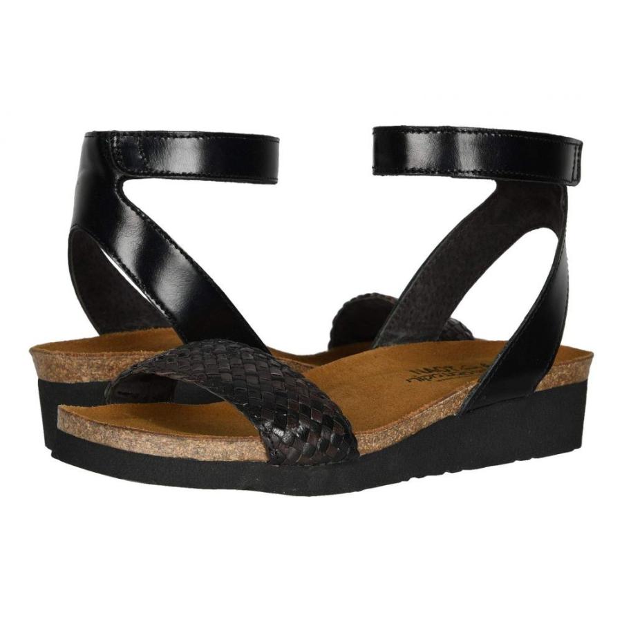 全日本送料無料 ナオト Naot レディース サンダル ミュール シューズ 靴 Abbie Black Madras Leather Black Dark Brown Braid 超美品 Marve Hn