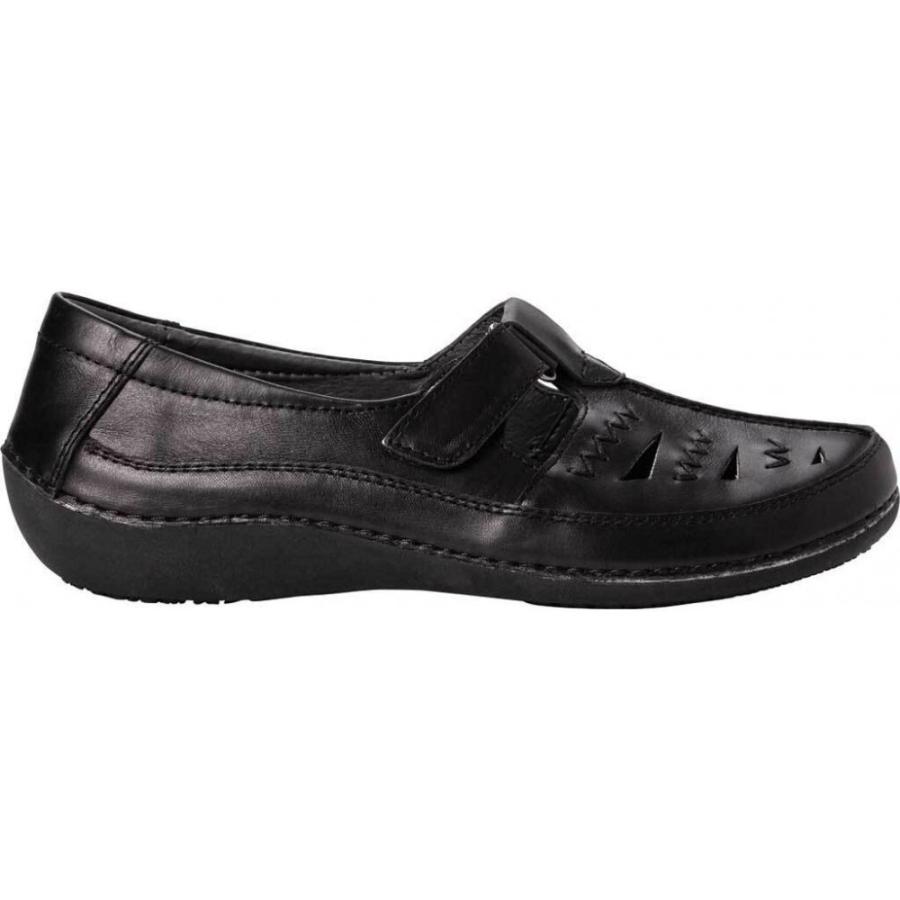 女性に人気 Slip Cutout Clover シューズ 靴 スリッポン フラット レディース Propet プロペット On Leather Black フラットシューズ サイズ W7 5xm Regular Baskincoffee Vicom Corp Com