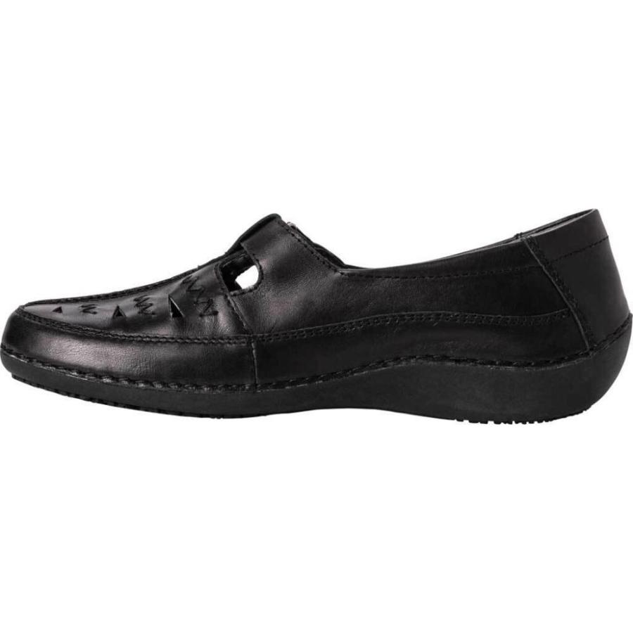 女性に人気 Slip Cutout Clover シューズ 靴 スリッポン フラット レディース Propet プロペット On Leather Black フラットシューズ サイズ W7 5xm Regular Baskincoffee Vicom Corp Com