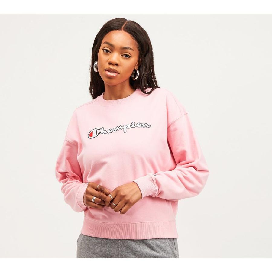 売れ筋がひ贈り物 Champion チャンピオン Pink New Sweatshirt Crew トップス スウェット トレーナー レディース Champion チャンピオン レディース スウェット トレーナー トップス