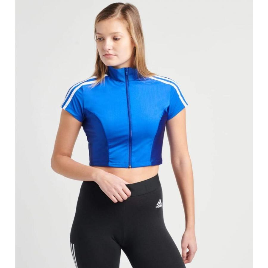肌触りがいい アディダス Adidas レディース ベアトップ チューブトップ クロップド トップス Paolina Russo Cropzip Top Royblu 最も優遇 Www Muslimaidusa Org