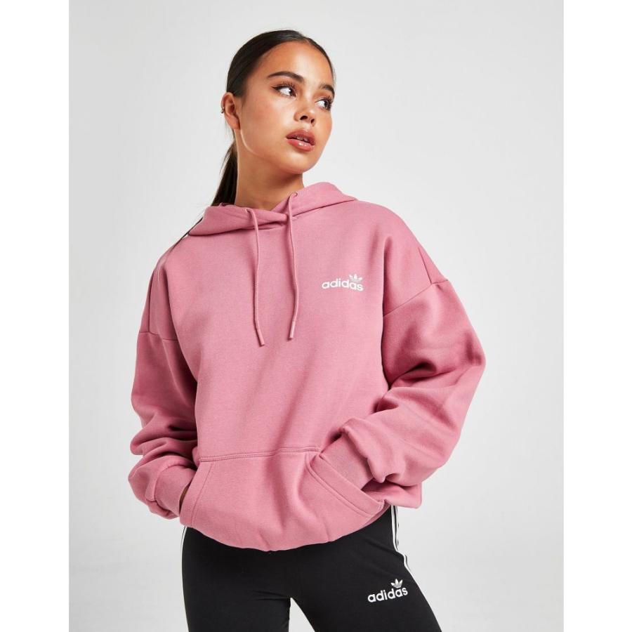 adidas originals linear fleece overhead hoodie pink