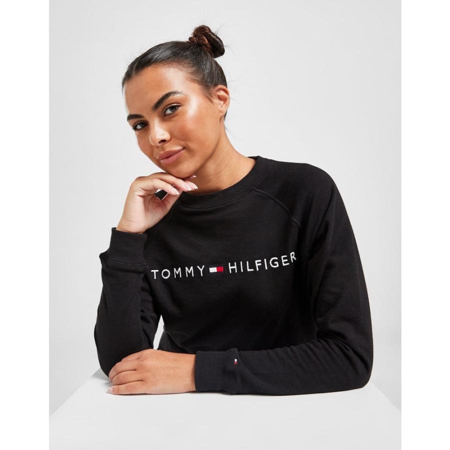 メール便無料 トミー スウェット トレーナー ヒルフィガー トミー ヒルフィガー Black Sweatshirt Crew Logo トップス スウェット トレーナー レディース トップス Home Orange My