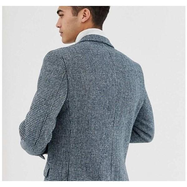 新品即決 Slim スーツ ジャケット アウター メンズ Noak 残り１点 サイズ Chest36in ノア スーツ ジャケット ノア Fit Blue Blue In Jacket Suit Tweed Harris スーツ フォーマル Smssvg Org