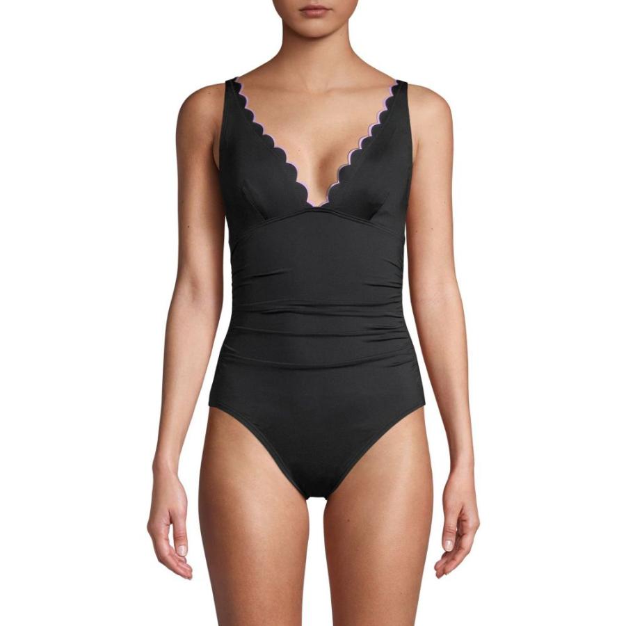 ケイト スペード Kate Spade New York レディース ワンピース 水着 ビーチウェア Scalloped One Piece Swimsuit ブラック Supersport Tn