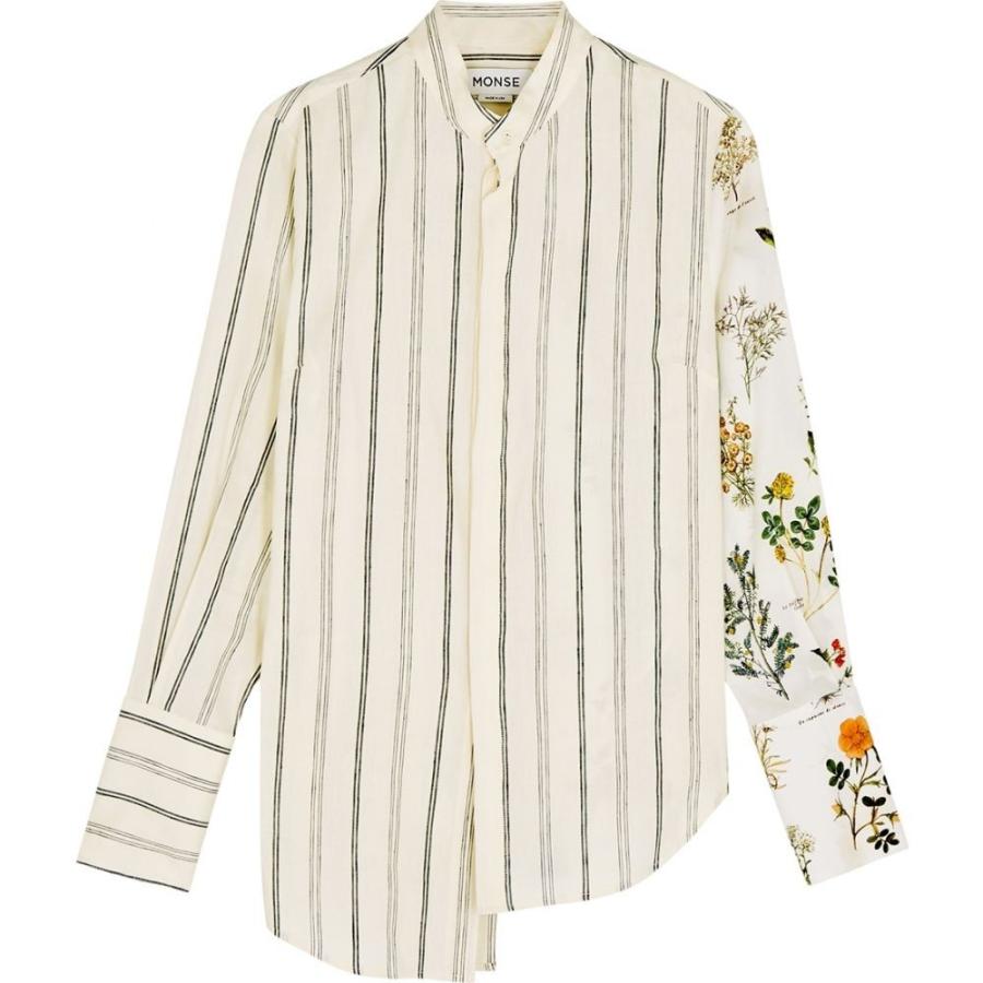 モンス Monse レディース ブラウス シャツ トップス Ivory Striped Linen Blend Shirt Multi Supersport Tn