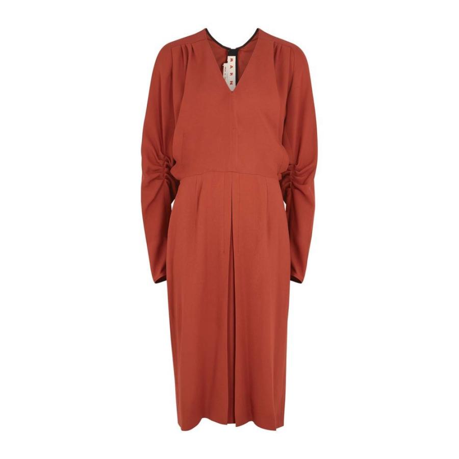 サイズ交換ｏｋ レディース ワンピース マルニ Marni ワンピース ドレス Red Dress Midi Rust ワンピース ドレス ミドル丈 ワンピース レディース Marni マルニ ワンピース チュニック