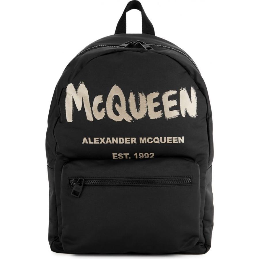 一番の Mcqueen Alexander マックイーン アレキサンダー マックイーン アレキサンダー Mcqueen Alexander メンズ Black Backpack Nylon Logo Black Metropolitan バッグ バックパック リュック バッグ