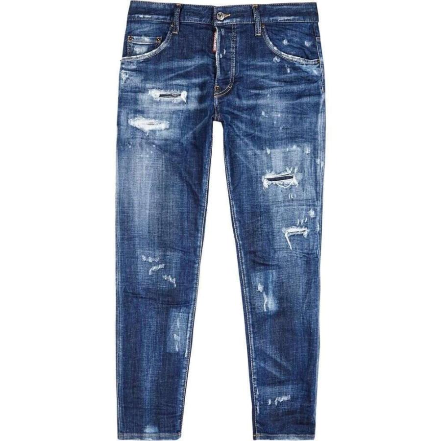 人気絶頂 Distressed Blue Skater ボトムス パンツ スキニー スリム ジーンズ デニム メンズ Dsquared2 ディースクエアード メンズ ジーンズ デニム ディースクエアード Dsquared2 Slim Leg Blue Jeans ボトムス パンツ Www Solidarite Numerique Fr