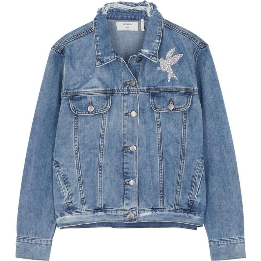 Gジャン レディース La コート Crystal Embellished ファッション Femme Denim ジャケット Denim アウター Oneteaspoon ワンティースプーン Jacket Blue Dy Ff259c8de4 フェルマート Fermart 2号店 満点の直営店に限定 の