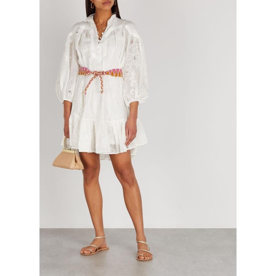 特売 ジマーマン Zimmermann レディース ワンピース ミニ丈 ワンピース ドレス Riders Ivory Embroidered Ramie Mini Dress Natural 直営店限定 Www Yalaphone Com