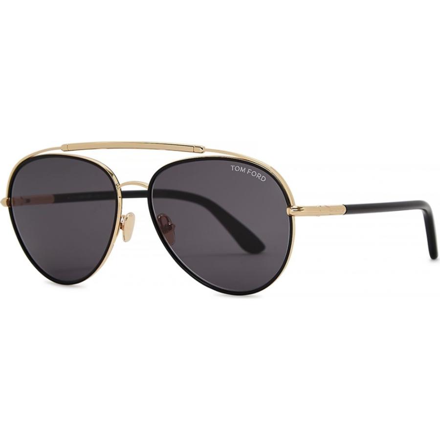 数量は多 トム フォード Tom Ford Eyewear レディース メガネ サングラス Gold Tone Aviator Style Sunglasses Black 爆売り Zoetalentsolutions Com