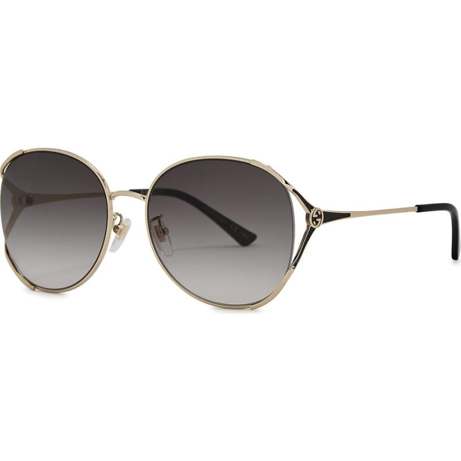 正規取扱店 グッチ Gucci レディース メガネ サングラス Gold Tone Oval Frame Sunglasses Gold 新しいコレクション Www Skylanceronline Com