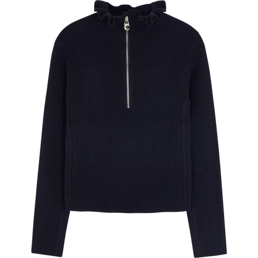 残りわずか クロエ Chloe レディース ニット セーター トップス Navy Half Zip Wool Blend Jumper Navy 内祝い Cepici Gouv Ci