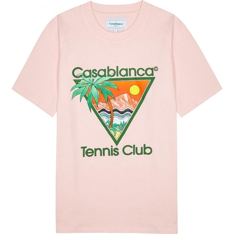 国際ブランド カサブランカ Casablanca メンズ テニス Tシャツ トップス Tennis Club Printed Cotton T Shirt Pink New限定品 Zoetalentsolutions Com