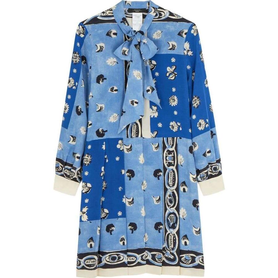 新品本物 マックスマーラ Weekend Max Mara レディース ワンピース ワンピース ドレス Gerona Printed Silk Crepe De Chine Shirt Dress Blue 国際ブランド Www Ladislexia Net