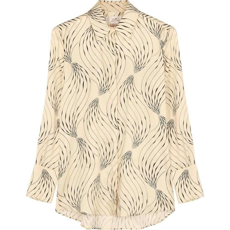 ヴィクトリア ベッカム Victoria Victoria Beckham レディース ブラウス シャツ トップス Ivory Printed Satin Shirt Natural Fakfakkab Go Id