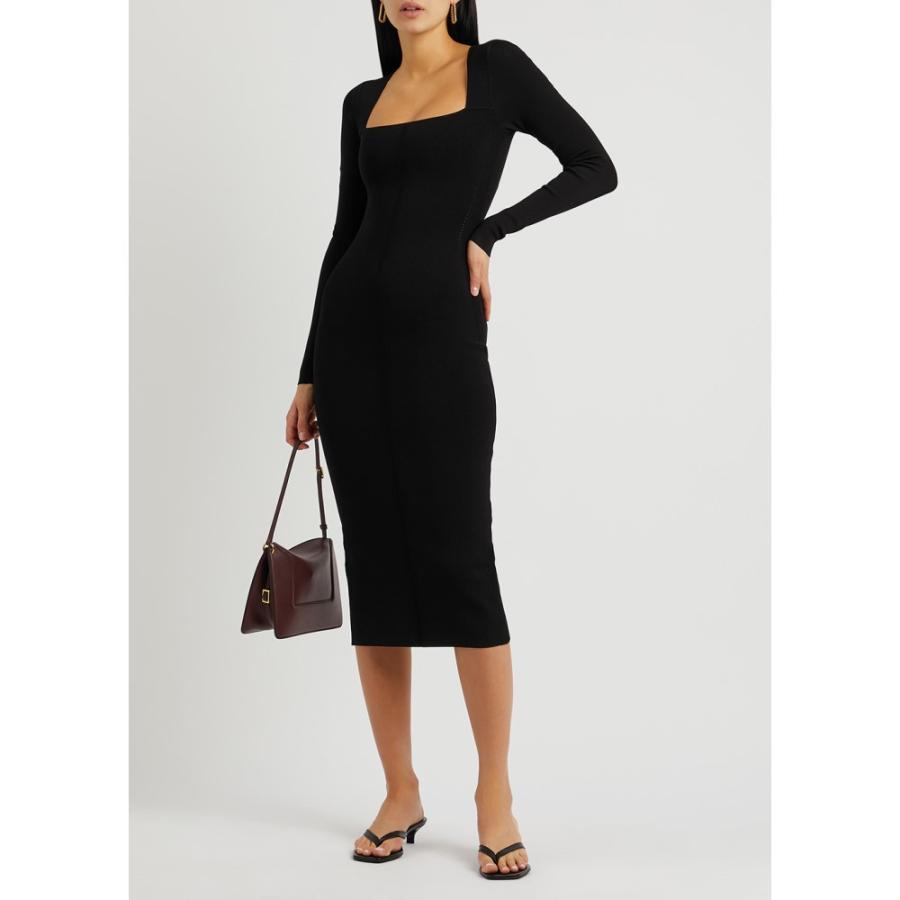 ヴィクトリア ベッカム Victoria Beckham レディース ワンピース ミドル丈 ワンピース ドレス Vb Body Black Stretch Knit Midi Dress Black Oldscull Com