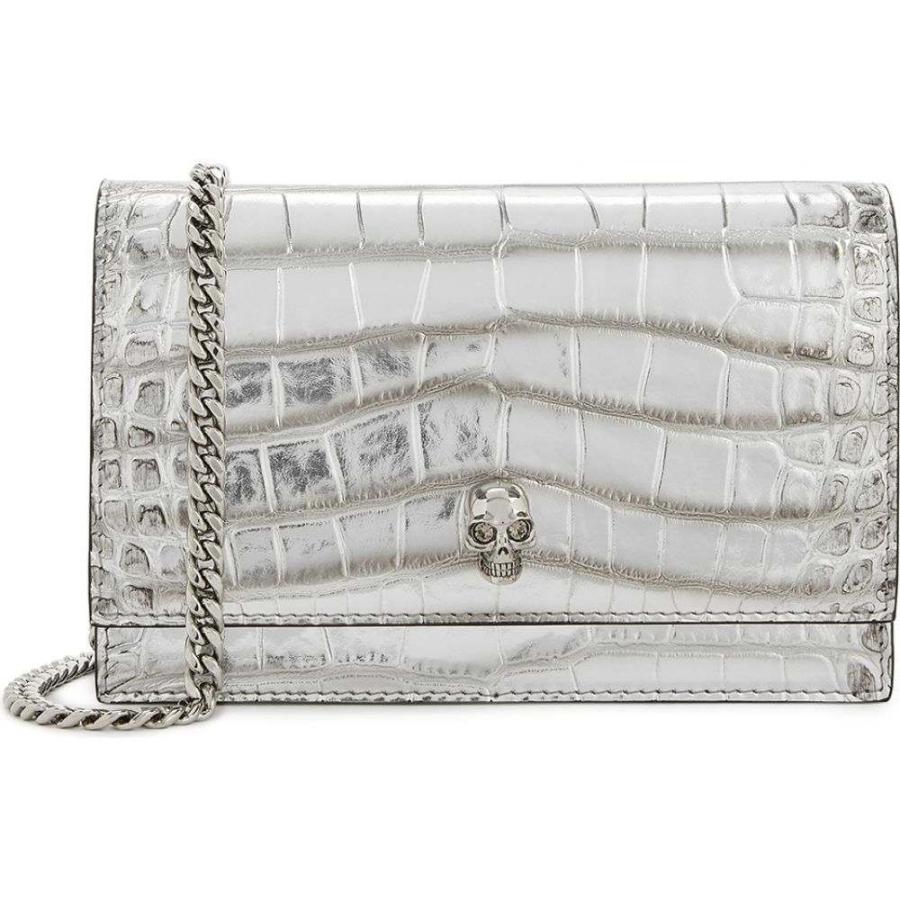 アレキサンダー マックイーン Alexander Mcqueen レディース クラッチバッグ バッグ Silver Crocodile Effect Leather Clutch Silver Epsi Rating Com