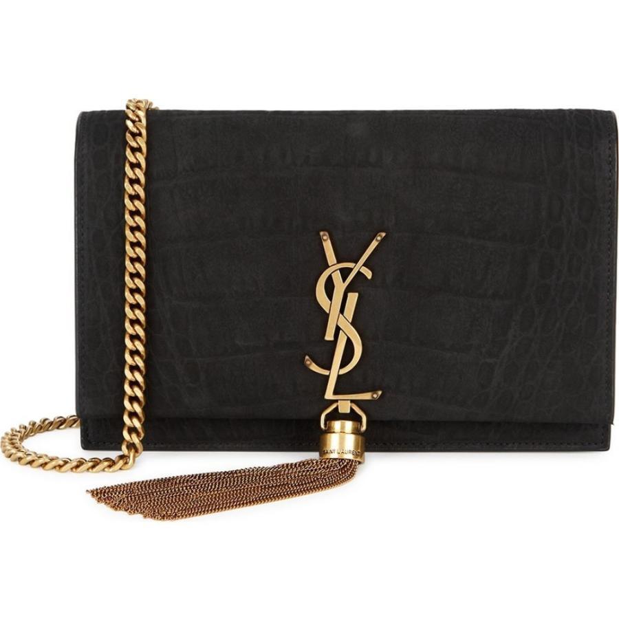 高速配送 イヴ サンローラン Saint Laurent レディース 財布 チェーンウォレット Kate Black Crocodile Effect Wallet On Chain Black 人気が高い Zoetalentsolutions Com