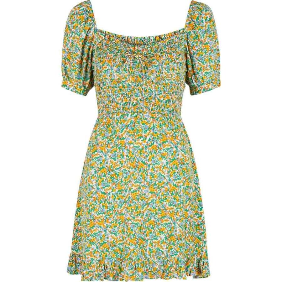 超目玉 Brand The Faithfull フェイスフルザブランド ワンピース フェイスフルザブランド Brand The Faithfull レディース Green Dress Mini Rayon Floral Print Sasha ワンピース ドレス ミニ丈 ワンピース ワンピース チュニック