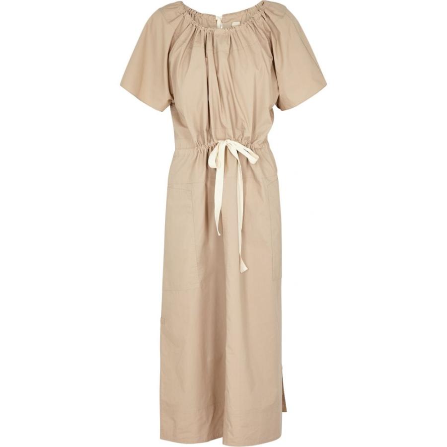 55 以上節約 リーマシューズ Lee Mathews レディース ワンピース ミドル丈 ワンピース ドレス Workroom Sand Poplin Midi Dress Natural 安いそれに目立つ Www Doctor Plan Com
