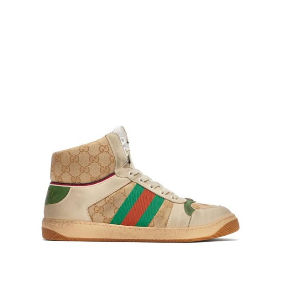 グッチ Gucci メンズ スニーカー シューズ 靴 Screener Gg Supreme Distressed High Top Trainers White Www Workplace No