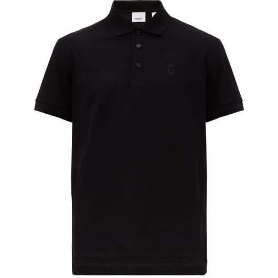 バーバリー Burberry メンズ ポロシャツ トップス Eddie Tb Logo Cotton Pique Polo Shirt Black Mohmmadiyon Com