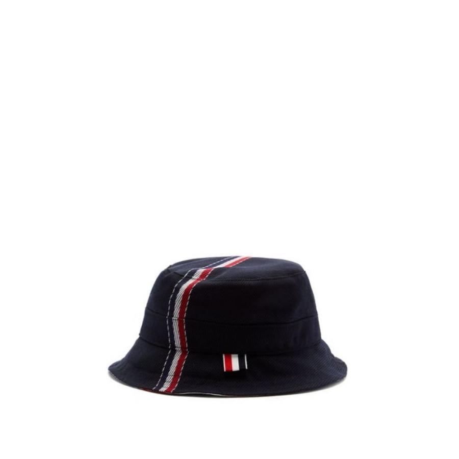 トム ブラウン Thom Browne Tricolour Stripe メンズ ハット バケットハット 帽子 Navy ファッション Navy Bucket Wool