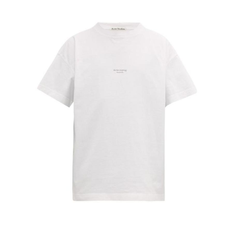 アクネ ストゥディオズ Acne Studios メンズ Tシャツ トップス Logo Print Cotton T Shirt White Prettyfunnyballoons Com