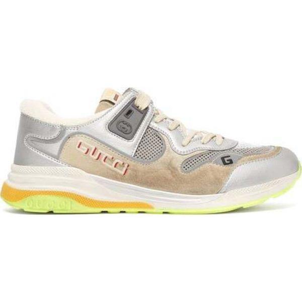 グッチ Gucci メンズ スニーカー シューズ 靴 Ultrapace Distressed Leather And Suede Trainers Grey Mohmmadiyon Com