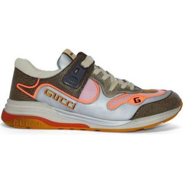 グッチ Gucci メンズ スニーカー シューズ 靴 Ultrapace Distressed Leather And Suede Trainers Silver Pymr Go Th