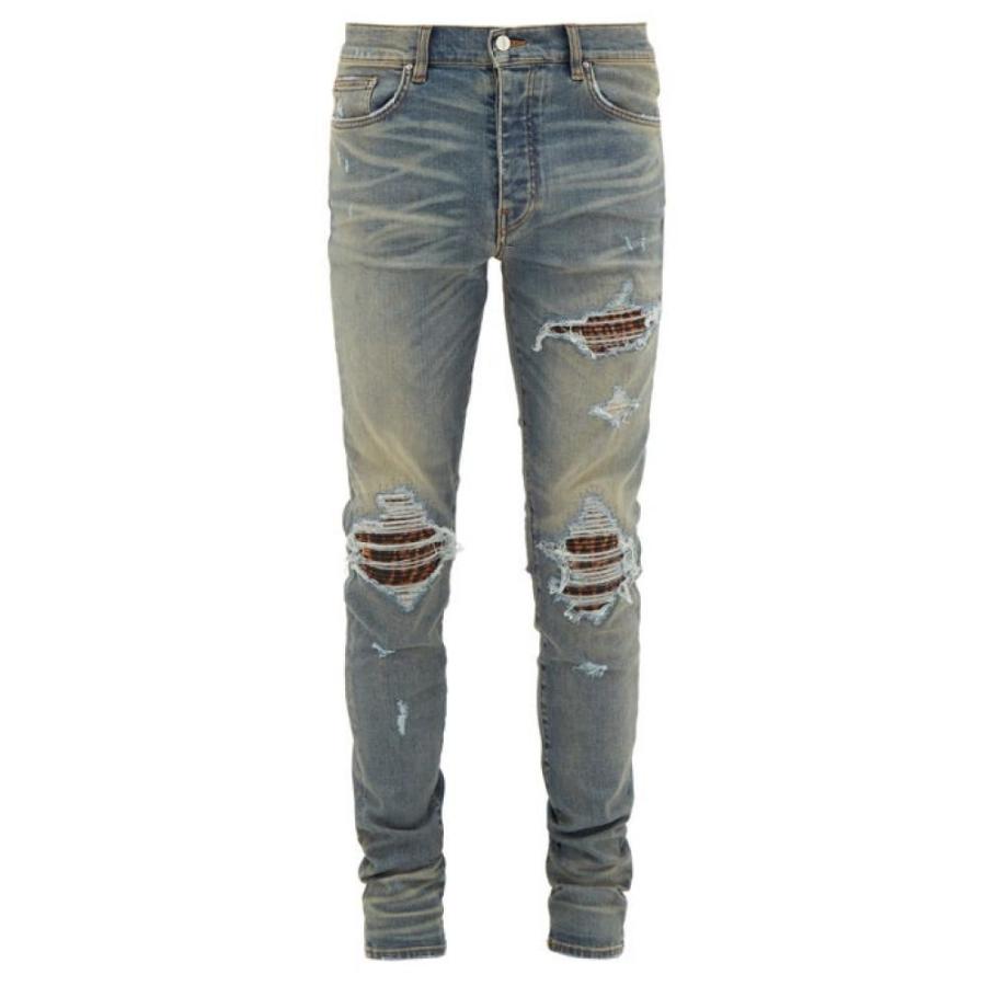 アミリ Amiri メンズ ジーンズ デニム ボトムス パンツ Mx1 Animal Insert Distressed Skinny Leg Jeans Light Blue Supersport Tn