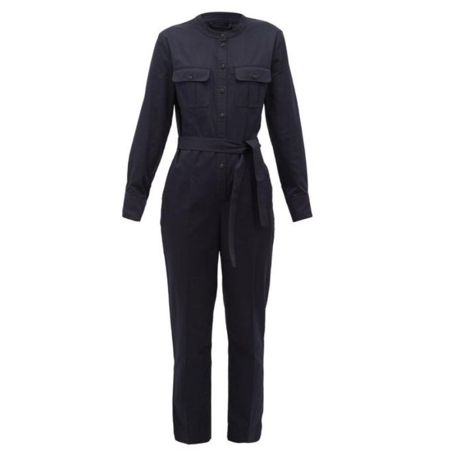レディース A P C ジャンプスーツ Mandarin Collar レディースファッション オールインワン Cotton Navy アーペーセー ワンピース ドレス オールインワン セットアップ Eleonore Jumpsuit