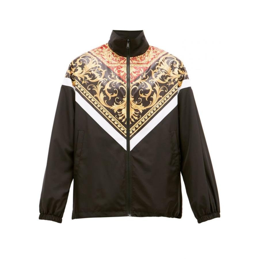 ヴェルサーチ Versace メンズ ジャージ アウター Baroque Panel Zip Through Track Jacket Black Www Mohmmadiyon Com