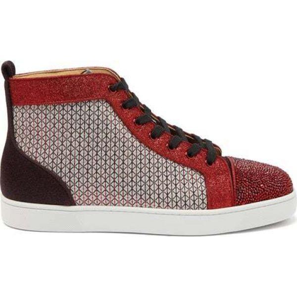 クリスチャン ルブタン Christian Louboutin メンズ スニーカー シューズ Strass Trainers 国内最安値に挑戦 Louis 靴 Crystal Embellished High Top Red