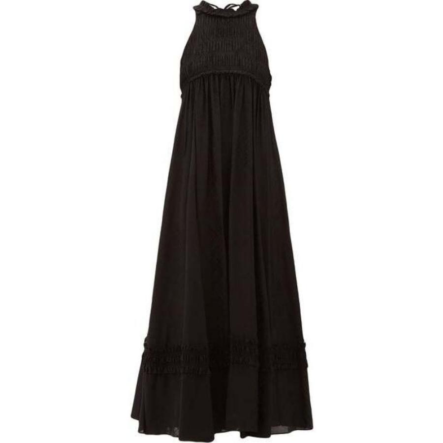 Ssone レディース ワンピース ミドル丈 ワンピース ドレス Valley Ruffled Check Jacquard Midi Dress Black Jsonic Ca