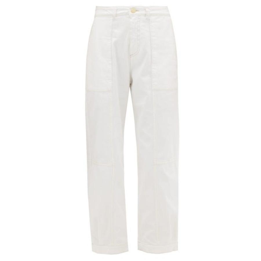 クロエ See By Chloe レディース クロップド ボトムス パンツ Stretch Twill Trousers White Www Mohmmadiyon Com
