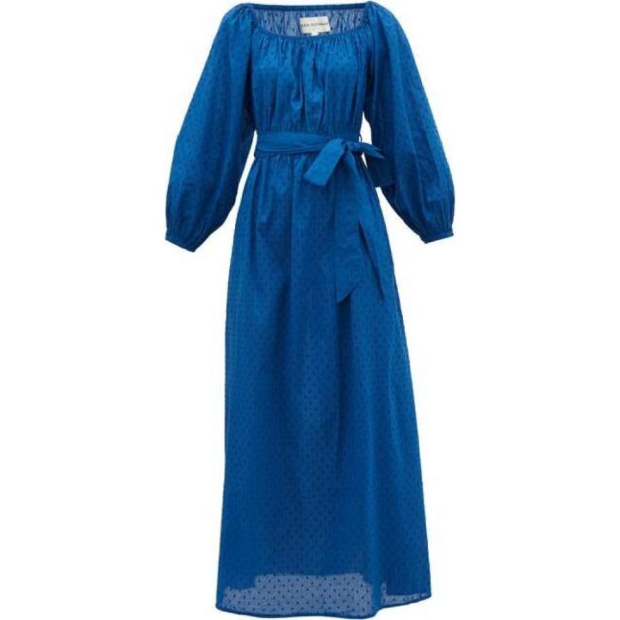 マラ ホフマン Mara Hoffman レディース ビーチウェア ワンピース ドレス 水着 ビーチウェア Malika Square Neck Fil Coupe Cotton Dress Blue Revoke Teslathemes Com