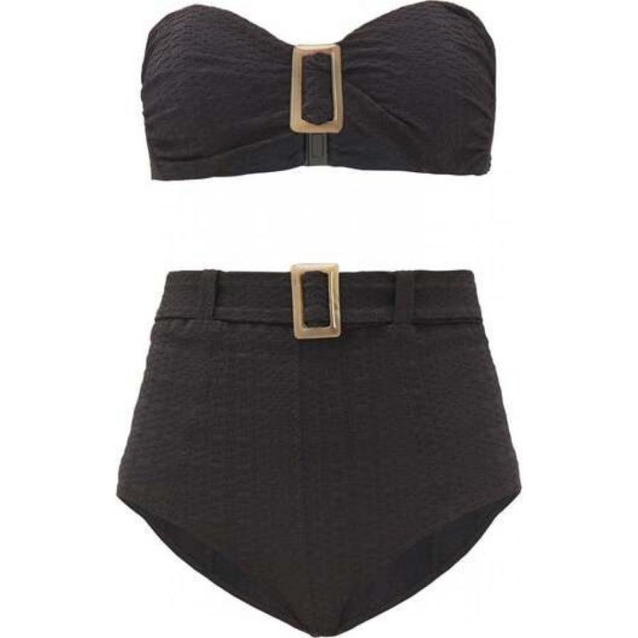 リサ マリー フェルナンデス Lisa Marie Fernandez レディース 上下セット 水着 ビーチウェア Buckled Bandeau High Rise Bikini Black Www Wooloo Mooloo Com