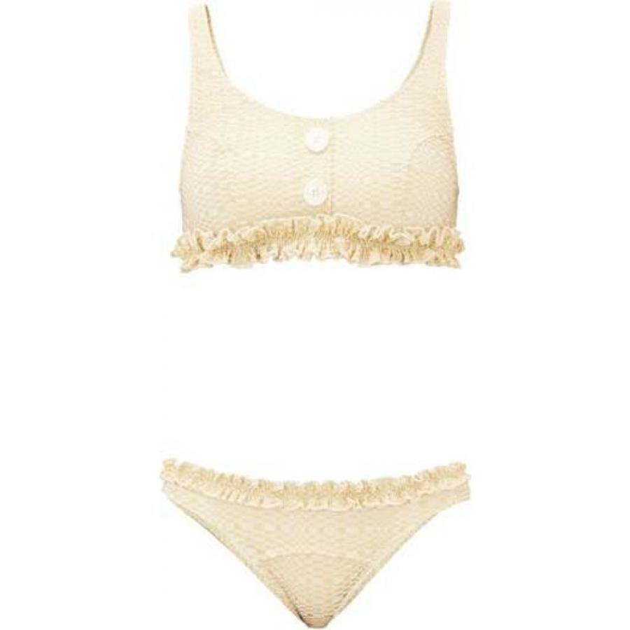 リサ マリー フェルナンデス Lisa Marie Fernandez レディース 上下セット 水着 ビーチウェア Colby Ruffled Metallic Seersucker Bikini Gold Mohmmadiyon Com