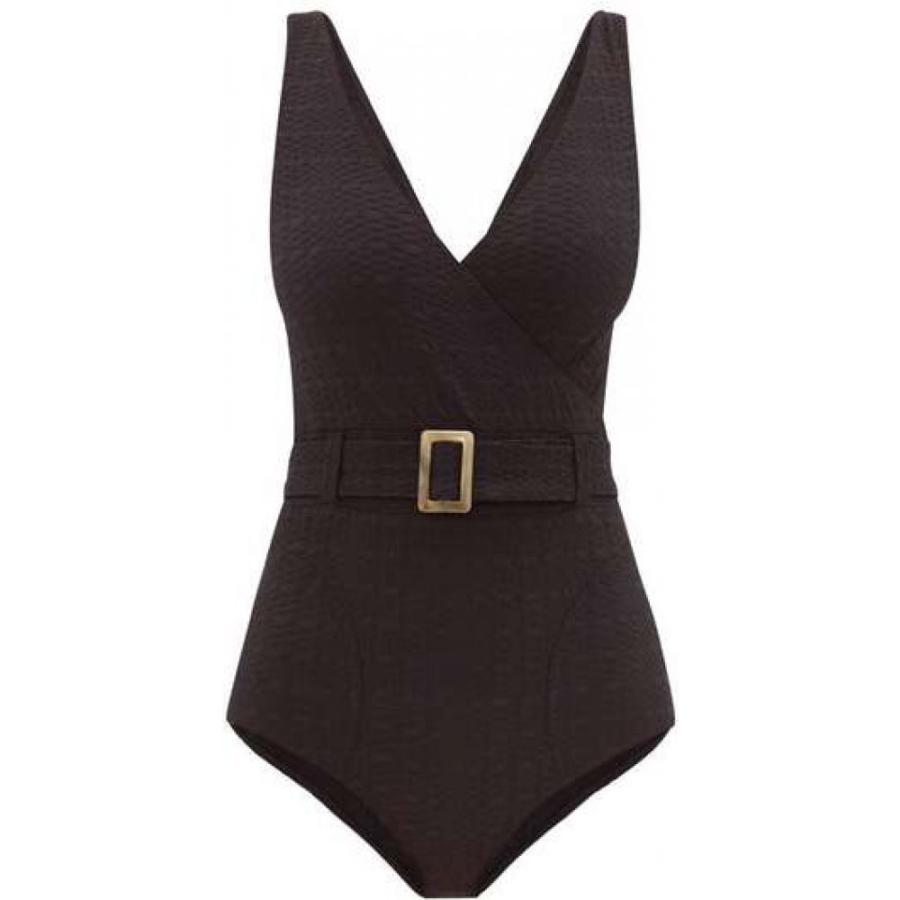リサ マリー フェルナンデス Lisa Marie Fernandez レディース ワンピース 水着 ビーチウェア Yasmin Belted Seersucker Jersey Swimsuit Black Antoniodomingo Es