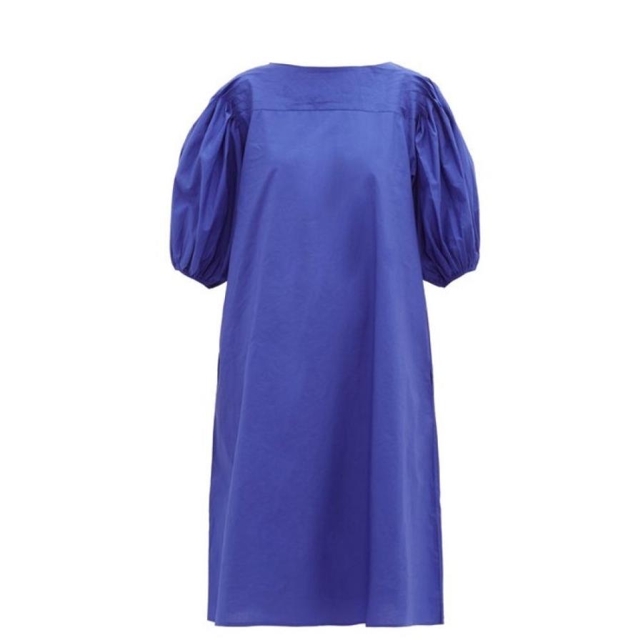 マーレット Merlette レディース ビーチウェア ワンピース ドレス 水着 ビーチウェア Aster Puffed Sleeve Cotton Poplin Dress Blue Supersport Tn