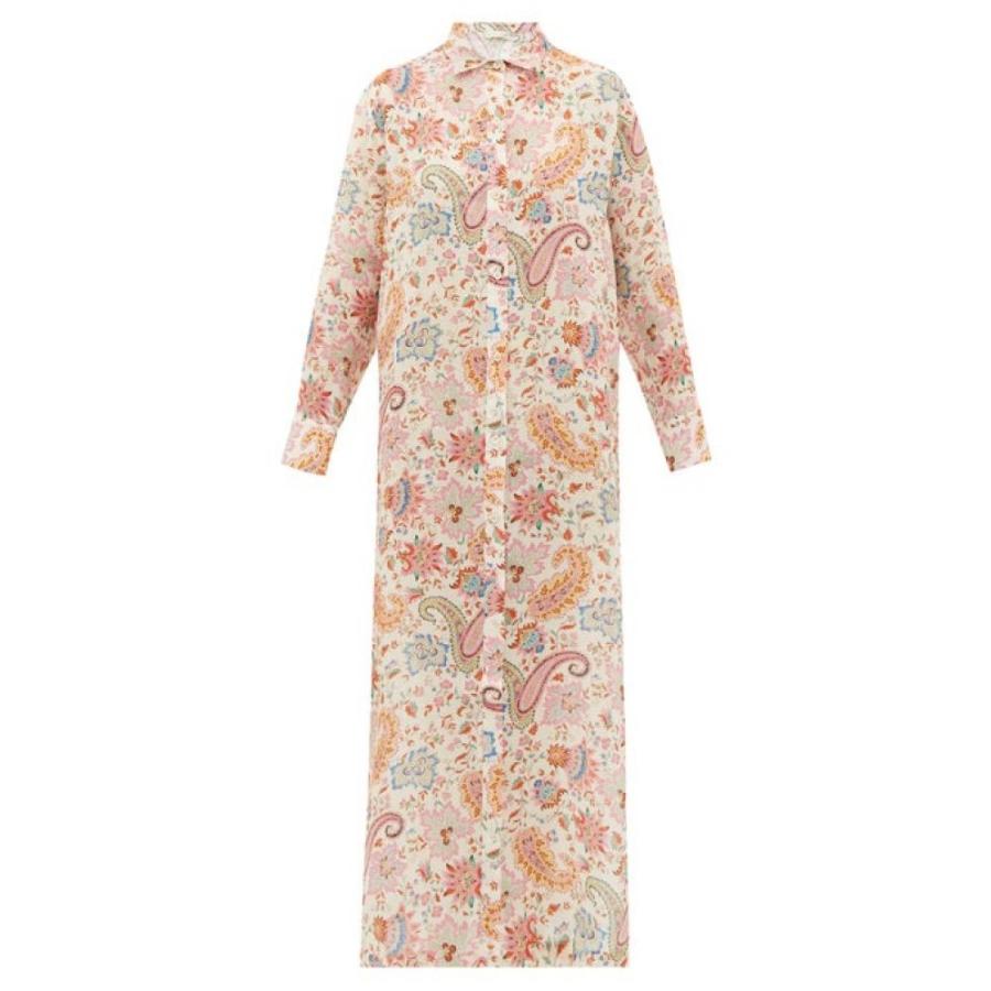 エトロ Etro レディース ビーチウェア シャツワンピース ワンピース ドレス 水着 ビーチウェア Paisley Print Ramie Shirtdress White Urbanlaliving Com
