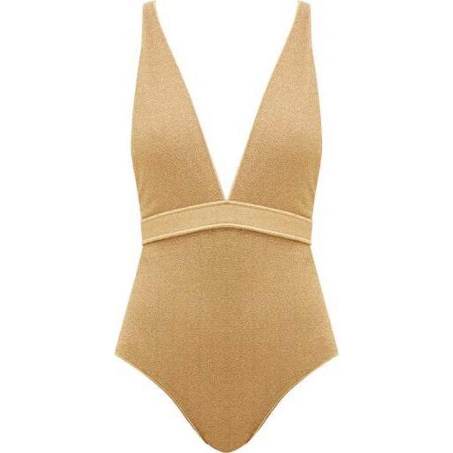 オセリー Oseree レディース ワンピース Vネック 水着 ビーチウェア Lumiere V Neck Metallic Swimsuit Gold Epsi Rating Com